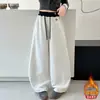 Calça Reta Casual Solta de Bainha Curva Estilo Retrô Americano para Meninas Outono e Inverno 2025 Nova Calça Longa de Perna Larga