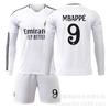 2425 Real Madrid Home Camisa de manga comprida 5 Bellingham 9 Mbappe 7 Vinice Ronaldo Camisa de futebol terno masculino