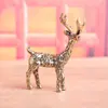 Enfeite de Galhada de Veado em Latão Puro, Artesanato Criativo Cultural Vintage de Mercado, Animal de Estimação de Chá Decorativo para Desktop, Enfeite de Cobre