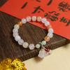 Pulsera de jade dorado natural raíz de loto rosa hebilla de seguridad pulsera femenina Duobao regalo para amigas estudiantes pareja fábrica puede enviar en representación
