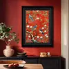 Puntada de Cruz Vintage Estilo Francés Modelo Nuevo 2025 de una Urraca Feliz en una Rama de Flor de Ciruelo para Sala de Estar, Comedor y Entrada, Nuevo Estilo Chino