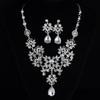 429-1 Yiwu Fábrica de Jóias de Noiva Borboleta Grande Gota de Água Colar Brincos Set Jóias de Casamento Fios de Casamento Correspondência