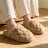Pantuflas de algodón para interior uso en casa invierno suela suave silenciosas mujer otoño cálidas antideslizantes felpa casa pantuflas de algodón hombre