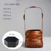 Cesta de arreglo floral tejida en bambú retro de mano cesta de flores rociadas adorno Zen recipiente chino para arreglo floral Ikebana tubo de bambú