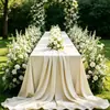 Mantel para Boda al Aire Libre 2026 Estilo Nuevo Lujo Ligero Sensación de Alta Gama Blanco Puro Mantel Especial para Mesa de Postres Mesa de Exhibición Rectangular