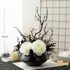 Flores Estilo Pintura al Óleo Americana Retro, Flores Artificiales, Mesa de Comedor de Sala de Estar de Lujo Ligero, Mesa de Café de Recibidor, Adornos Decorativos de Caligrafía