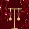 Pendientes de árbol de Navidad con nieve pendientes de copo de nieve dulces y lindos Navidad 2025 Año Nuevo pendientes rojos otoño e invierno para regalar a novias