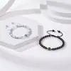 Pulsera Proyectora 100 Idiomas Europa y América Transfronteriza Te Amo Piedra Volcánica de 6 mm Turquesa Blanca Pulsera de Pareja
