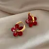 Pendientes Colgantes de Flor Pintados con Spray Coreanos Diseño de Nicho Pendientes de Alta Gama Pendientes de Moda Elegantes Versátiles Venta al por Mayor Mujeres