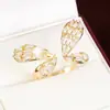Anillo Abierto de Mariposa Colorido de Venta Caliente Transfronterizo con un Toque de Lujo, Anillo de Dedo Índice para Mujer de Cobre Puro Dopamina Joyería al por Mayor