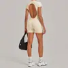 Conjunto de Yoga Transfronterizo con Media Cremallera y Espalda Descubierta, Mono de Fitness y Baile, Ajustado que Levanta los Glúteos, Mono de Yoga de una Sola Pieza 84057