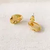 Brincos de Tarraxa Celi Fashion Estilo Francês Minimalista Formato de Feijão Pequeno Argola de Prata 925 Torre Eiffel Superfície Lisa Elegante Versátil Delicado para Mulheres