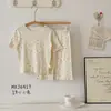 Pijama Feminino Verão 2026 Novo Renda Floral Menina Bebê Manga Curta Lyocell Conjunto Pijama