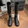 Colección Europea 2026 Otoño/Invierno Nuevas Botas Largas Vintage de Piel de Vaca Desgastada para Mujer con Tacón Cuadrado y Hebilla Botas Altas de Monta