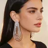 Amazon Transfronterizo Nuevos Pendientes de Borla con Pedrería Moda Estilo Lujo Ligero Pendientes de Botón Simples Elegantes para Vestidos Vestidos de Noche