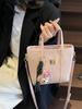 Bolsa Bucket Color-Blocking Tendência 2026 Nova Coleção Primavera Moda Coreana Bolsa de Ombro com Toque de Luxo e Design Cruzado Único