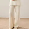 Pantalones de Terciopelo Baicai 2026 Otoño/Invierno Tejido de Cachemira de Pierna Ancha para Mujer de Cintura Alta Sueltos Caídos de Pierna Recta Pantalones de Cachemira Largos hasta el Suelo