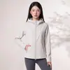 Nueva Cazadora Cortavientos con Capucha y Cuello Alto Otoño/Invierno Cintura Ajustable Forro Polar Softshell Deportiva Exterior Casual Top para Mujer