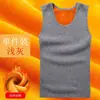 Chaleco térmico de talla grande para hombre para comercio exterior, forrado de polar y engrosado, chaleco dorado de polar sin costuras de invierno, prenda interior sin mangas para hombre