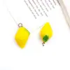 YukuCute Realista Amarillo Resina Piña Mariposa Dulce Colgante Pulsera Collar Joyería DIY Accesorios