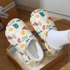 Pantuflas de Algodón para Mujer Conjunto Impermeable Suela Gruesa Otoño e Invierno Nuevo Dibujo Animado Hogar Tacón Cálido Algodón Lana Zapatos de Luna