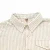 Nice3Rule Camisa de Rayas Seersucker Estilo Japonés Retro para Primavera y Otoño Camisa de Manga Larga para Pareja Hombres y Mujeres Nc091