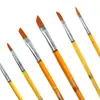 Set de brochas de aceite de pelo de nylon punta oblicua para pintura acrílica 6 barras de plástico transparentes bolígrafo de gouache
