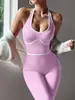 Mono de yoga halter de estilo europeo y americano transfronterizo para mujer, nuevo traje de fitness de una pieza sin costuras, ropa deportiva para fitness al aire libre