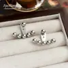 Brincos de Pino com Pérolas Redondas Moda Europeia e Americana Design de Nicho Simples Estilo Minimalista Brincos de Luxo Leve Brincos de Alta Qualidade