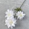 Novo Dália de Três Cabeças Flor Artificial Estilo Pastoral Decoração de Casa Sala de Estar Arranjo de Flores de Mesa Pequenos Ornamentos Flor Falsa Atacado