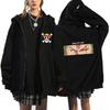Chaqueta con estampado perimetral de animación de One Piece, unisex, estilo hip-hop, holgada y con capucha, a la moda.