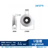Rolamento 608ZZ com revestimento plástico e canaleta em U de nylon para portas e janelas de correr, polia com canaleta em H em forma de U, roda pequena EUB grande