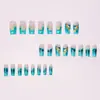 Uñas de Moda Dreamy Goldfish Azules de Longitud Media 24 Piezas Brillantes Estilo Moda Ins Wearable Europeas y Americanas Venta al por Mayor Transfronteriza