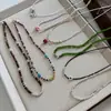 Collar de Plata de Ley 925 para Mujer Colección Serie Otoño e Invierno Hecho a Mano Cadena para Clavícula Versátil Serie de Cadenas de Plata de Colores