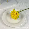 Flor Artificial de Rosa de Terciopelo Individual para Decoración de Escena de Boda, Decoración del Hogar, Adorno de Sala de Estar de Hotel, Flor Artificial para Manualidades