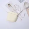 Bolso cubo tejido a mano, bolso cruzado de paja para la playa, conjunto de sombrero de paja de verano para niños con flecos ondulados