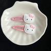 Horquilla con lazo de oso y pinza para el pelo, diseño de gatito KT, con flequillo y pinza lateral, accesorio para la cabeza con dibujos de animales.