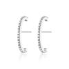Pendientes Erocky de plata s925 para mujer, estilo coreano, frescos y con incrustaciones de diamantes, con forma de C grande y sonrisa de dibujos animados, G4497