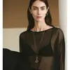 Collar Colgante de Llave Lupa para Mujer, Diseño de Nicho de Lujo Ligero con un Toque de Alta Gama, Cadena Larga para Suéter Estilo Vintage Old Money