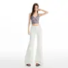 Pantalones Acampanados Blancos de Cintura Baja Estilo Americano para Mujer, Nueva Moda Primavera 2026, No Ceñidos, Versátiles, Adelgazantes, Jeans Elásticos