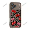 Nova Capa de Celular Amazon Estampa Leopardo Cereja para Apple 17Pm Anti-Queda iPhone 16P Capa Protetora de Silicone para Celular