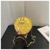 Bolso de mano de mujer de estilo coreano con perlas, diseño bordado simple chic transfronterizo, encaje de moda, bolso redondo de hombro elegante