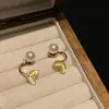 @Oferta Especial@ Aretes de Piedra Ojo de Gato Coreana con Perlas de Cola de Pez para Mujer, Diseño de Lujo Ligero de Nicho, Aretes de Botón Elegantes, Artículo Popular de Tiktok