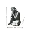 Figura de Buda de arenisca verde estilo Zen transfronteriza, decoración creativa para acuario, mesa de centro inspirada en el Zen, decoración del hogar, adorno de resina estilo chino