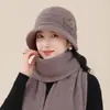 Chapéu Feminino de Inverno com Pelo de Coelho Lã Tricotada Quente Espessado Forrado com Fleece Chapéu de Algodão para Meia-idade e Idosos Presente de Aniversário para Idosos
