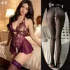 Lencería sexy, body de encaje seductor con espalda descubierta, cordones y abertura en la entrepierna, conjunto de pijama uniforme para mujer, disponible para dropshipping