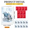 Amazon Tamaño Grande Fresco Azul Invierno Navidad Tarjeta de Felicitación Juego de Sobres Tarjeta Festiva de Alto Valor