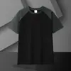 Nova Camiseta Tendência Verão Retrô Estilo Americano Marca Patchwork Color-Blocking Manga Curta Raglan Meia-Manga Masculina 2025