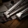Pinças de Aço Inoxidável Espessas de Três Linhas para Fritar Peixe, Churrasco, Bife, Pães Cozidos no Vapor, Pão, Pinças Multiuso para Churrasco para Buffet