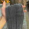 Pedra de Titânio Hertz Contas Redondas Fio Longo Semi-Acabado Pedra Condutora de Calor Contas Soltas Lisas Pulseira Colar Joias DIY Atacado